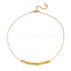 Collane con pendente a barra curva attorcigliata in acciaio inossidabile 304 per donna&nbsp;SJ7114-1