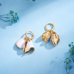 Weiße Emaille-Lilien-Blume-Ohrringe&nbsp;JE970A