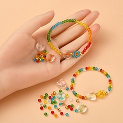 Kit per la creazione di braccialetti colorati fai da te con perline trasparenti&nbsp;DIY-YW0005-45