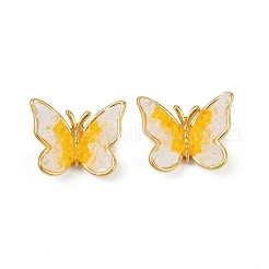 Aretes de latón con forma de mariposa&nbsp;EJEW-K308-05G-01