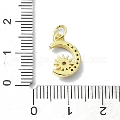 Mondmotiv Messing Micro Pave klare Zirkonia Charms&nbsp;KK-H475-57G-02