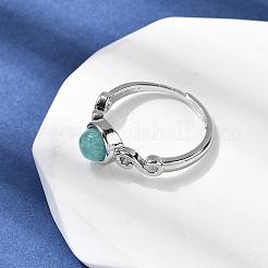 Natürliche amazonite fingerringe&nbsp;RJEW-A084-04P-08