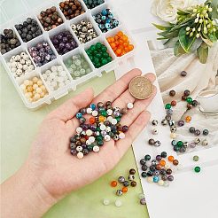 750 Stück Perlenset aus natürlichen und synthetischen Edelsteinen in 15 Stilen&nbsp;G-NB0003-86