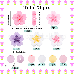 Perline in silicone 70 pz 10 stili&nbsp;SIL-SC0003-25