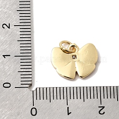 Messingpflaster klare Zirkonia Charms&nbsp;KK-G554-03A-02
