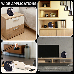Calendario perpetuo in legno con gatto nero e luna e stella&nbsp;WOOD-WH0029-204