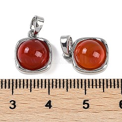 Breloques carrées en cornaline naturelle (teinte et chauffée)&nbsp;KK-P283-46P