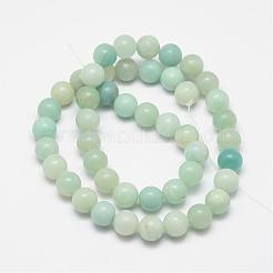 Redondas hebras de perlas naturales amazonite&nbsp;G-I183-02-6mm