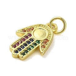 Pendentifs avec zircon cubiques à micro-pavés en laiton&nbsp;KK-M283-13F-02