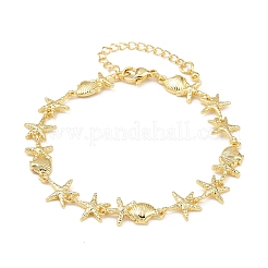 Messing-Gliederkettenarmbänder für Frauen&nbsp;BJEW-A090-06B-G