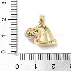Colgantes de circonita cúbica con micro pavé de latón con tema navideño&nbsp;KK-F877-30G-02