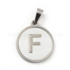 Acier inoxydable 304 avec pendentifs en coquillage blanc&nbsp;STAS-G268-01F-P