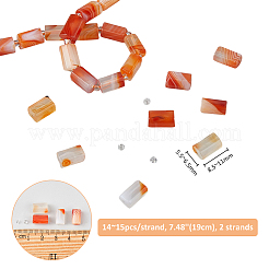 2 Strang natürliche orange Botswana Achat Perlen Stränge&nbsp;G-FH0002-39
