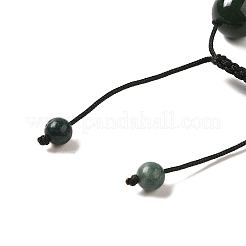 Braccialetti rotondi con perline intrecciate in agata muschiosa naturale da 12.5 mm per donna uomo&nbsp;BJEW-C060-01B