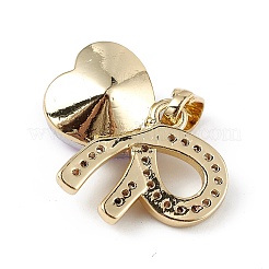 Pendenti in vero ottone placcato in oro 18k placcato in cremagliera con micro pavé di zirconi cubici trasparenti&nbsp;KK-C015-26G-14