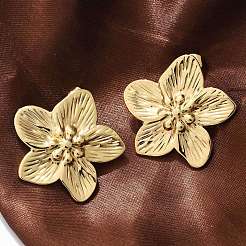 Orecchini a bottone in acciaio inossidabile 304 per donna&nbsp;EJEW-U047-28G