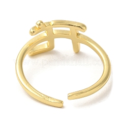Offene Manschettenringe aus Messing mit dem Wort „fe“&nbsp;RJEW-U008-07G