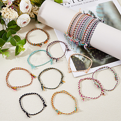 40 Stück 20 Farben verstellbare Baumwollkordel-Armbänder geflochten für Männer und Frauen&nbsp;BJEW-DC0001-26