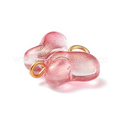 Colgantes de conector de hierro en tono dorado de vidrio de mariposa&nbsp;PALLOY-JF01733