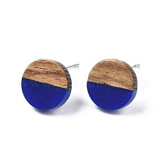 Aretes de resina opaca y madera de nogal&nbsp;EJEW-N017-008-B06