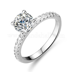 Rhodinierte 925 Sterling Silber Pavé 6.5x3.9mm Moissanit Fingerringe&nbsp;WG6D295-30