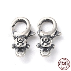 925 montatura di strass con chiusura a moschettone in argento sterling tailandese&nbsp;STER-D003-05B-AS