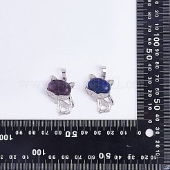 4pcs 4 Arten natürliche gemischte Edelsteinanhänger&nbsp;G-SZ0002-22