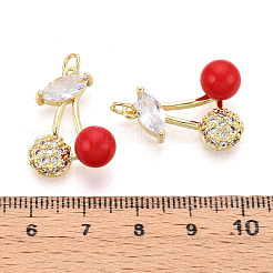 Pendentifs avec zircon cubiques à micro-pavés en laiton&nbsp;KK-N265-05G