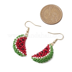 Abalorios de la semilla de cristal colgante aretes&nbsp;EJEW-MZ00295