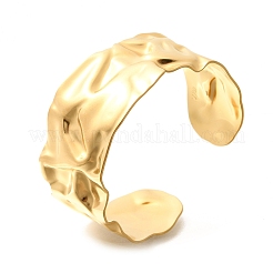 Bracelets manchettes texturés en acier inoxydable 304 pour femmes&nbsp;STAS-Z108-09G-01