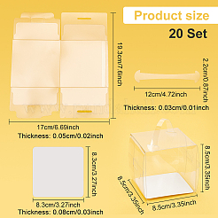 Faltbare transparente Kunststoff-Einzelkuchen-Geschenkverpackungsbox&nbsp;CON-WH0084-42A
