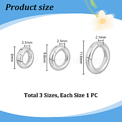 3 pz 3 anelli a molla in argento sterling stile 925&nbsp;STER-PH0003-31