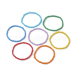 7 Stück Regenbogen-Stil Glas-Saatperlen-Armbänder-Sets für Frauen&nbsp;BJEW-JB10065-01