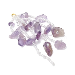 4 stücke 4 arten natürliche citrin & amethyst & aventurin & rose quarz chip & glass seed perlen quaste große anhänger&nbsp;PALLOY-MZ00999