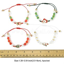 4 Stück Weihnachts-Emaille-Gliederarmbänder&nbsp;BJEW-FS00032