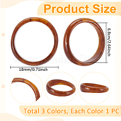 3 Stück Acryl-Armreifen in 3 Farben&nbsp;BJEW-UN0001-72C