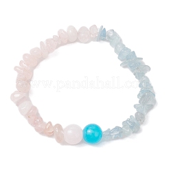 3 pezzo 3 stili braccialetti elasticizzati rotondi con perline di vetro effetto giada&nbsp;BJEW-JB12158