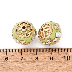 Perles rondes en résine indonésiennes faites à la main&nbsp;IPDL-P005-07KCG-01