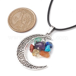 Collana con pendente a forma di luna in lega di stile tibetano&nbsp;NJEW-JN04610