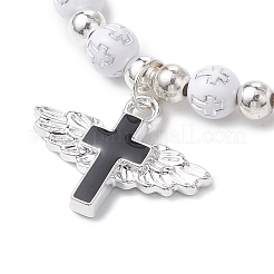 Braccialetti elastici in acrilico placcato&nbsp;BJEW-JB11043-02