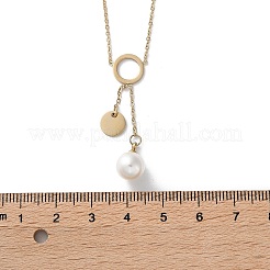 Colliers pendentifs ronds en acier inoxydable 304 avec strass en cristal&nbsp;NJEW-A045-03G