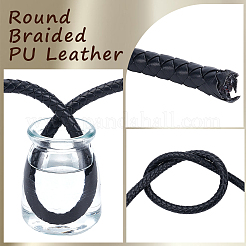 Cordino per gioielli in pelle PU intrecciata rotonda da 5 m&nbsp;OCOR-GF0005-92D