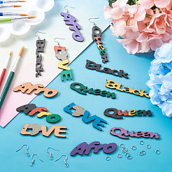 Kits de fabrication de boucles d'oreilles de style mot bricolage&nbsp;DIY-TA0008-61