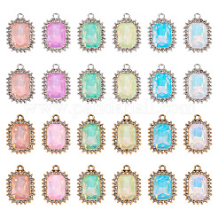40 pendentif en strass de verre de couleur mixte en alliage plaqué UV de 2 couleurs&nbsp;FIND-PJ0001-41