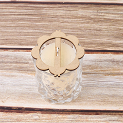 4 Set Blumen-Dochthalter aus Holz&nbsp;WOOD-DR0001-03A
