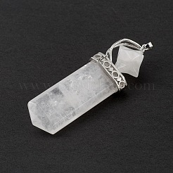 Grands pendentifs en cristal de quartz naturel sur le thème du chakra&nbsp;G-L524-12P-07