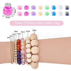 7 Set 7 Farben transparente Farben Glanz & Regenbogen Glas Saatperlen Perlen&nbsp;GLAA-PH0003-80