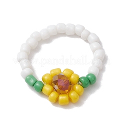 3 Stück Stretch-Ringe aus Glassamenperlen im 3-Stil&nbsp;RJEW-JR00658