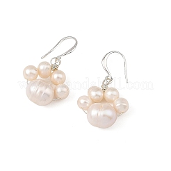 Boucles d'oreilles pendantes en laiton et perles de culture d'eau douce naturelles pour femmes&nbsp;EJEW-JE07465