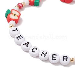 Stretch-Armbänder aus Acrylperlen zum Lehrertag für Frauen&nbsp;BJEW-TA00609